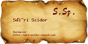 Sári Szidor névjegykártya